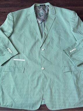 Inserch Blazer Men's 6XL Green 2 Button Front Limited Edition Style Italy Jacket